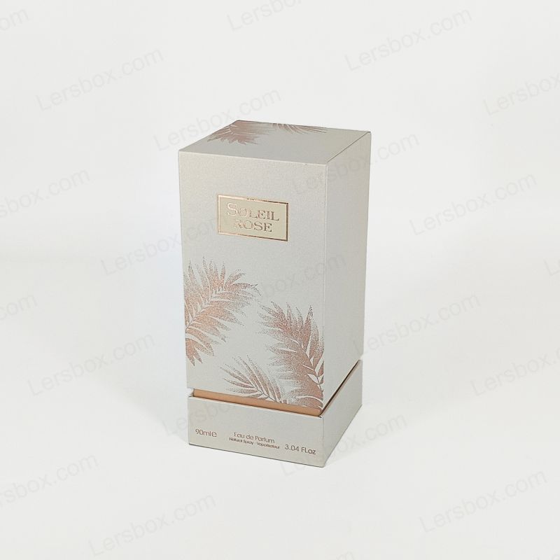 Caixa de presente de perfume artesanal com marca de ouro e almofada de espuma EVA HP003