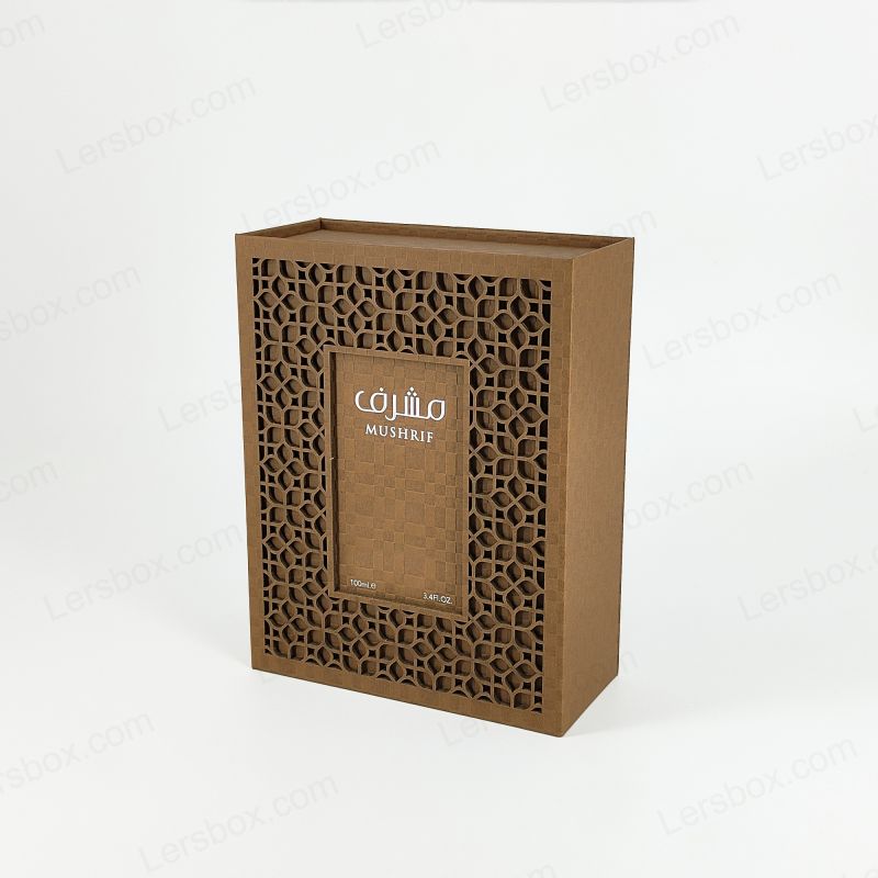 Caixa de perfume em relevo com folha de ouro com tampa rígida e eva inserir hp001