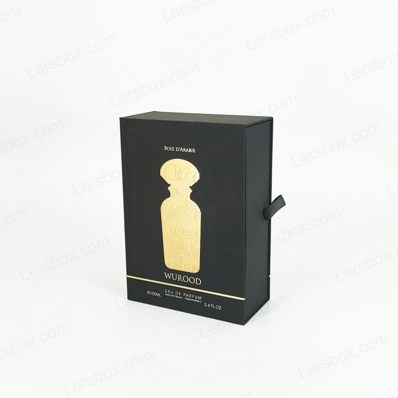 Caixa de perfume estampada com papel alumínio com eva e elegante base de tampa HP005