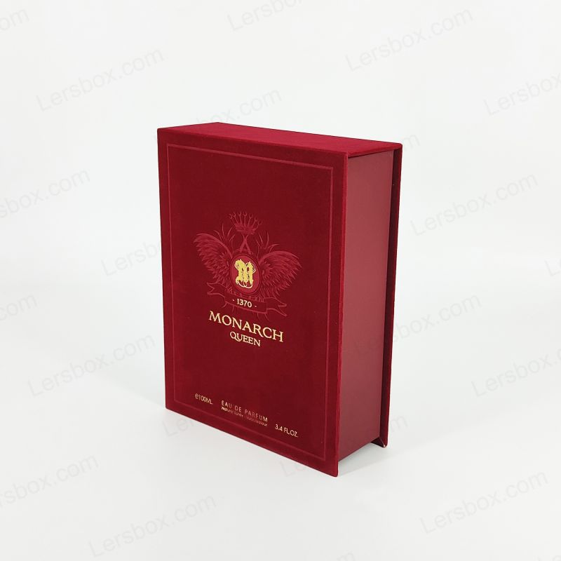Caixa de perfume rígido de ponta com detalhes de papel alumínio e eva inserir almofada hp010