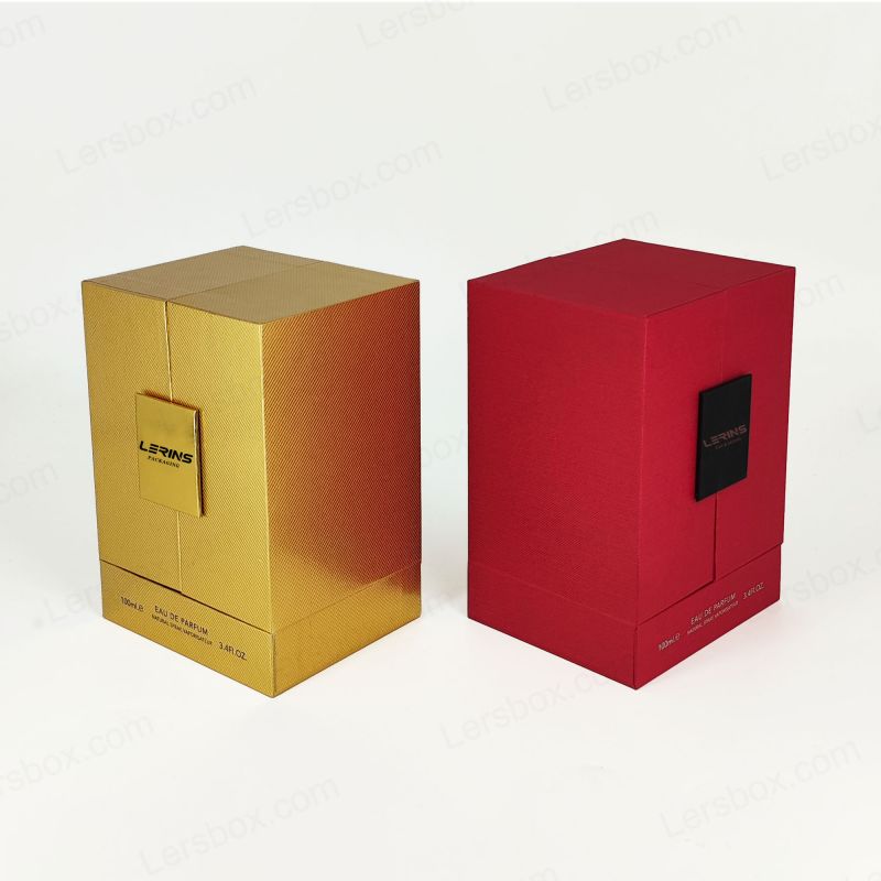 Caixa de perfume sofisticada com folha de ouro personalizada e inserção de eva, tampa e design de base hp016