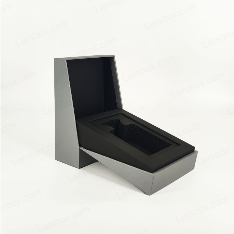 Caixa de perfume de folha de ouro de luxo com bandeja de espuma EVA e elegante base de tampa HP025