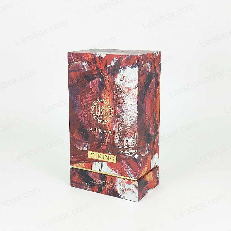 Caixa de perfume de folha de ouro com forro de espuma EVA e base rígida para embalagem premium hp023