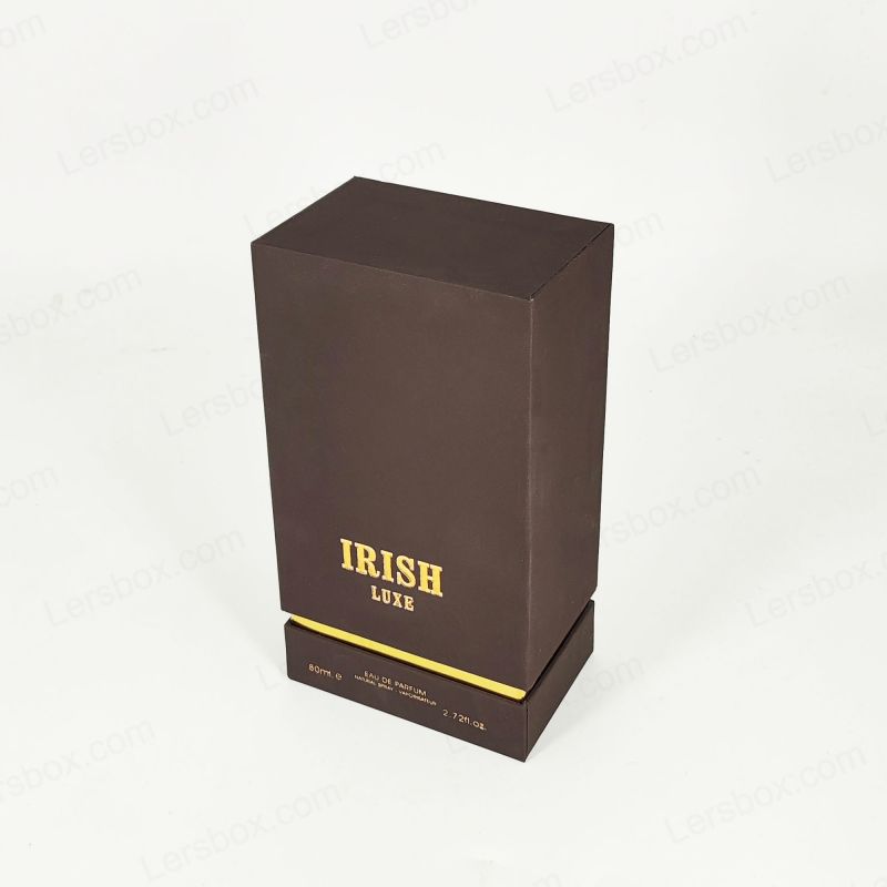 Caixa de perfume sofisticada com papel alumínio de ouro personalizado e espuma de eva para fragrâncias seguras HP028