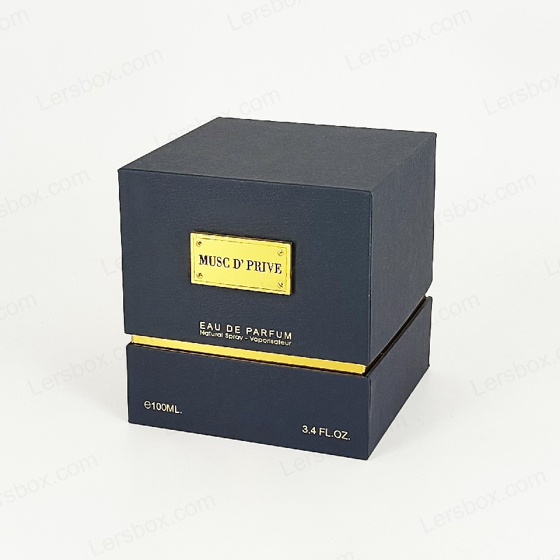 Embalagem de perfume de folha de ouro de luxo com estrutura rígida artesanal e bandeja EVA Inserir HP030