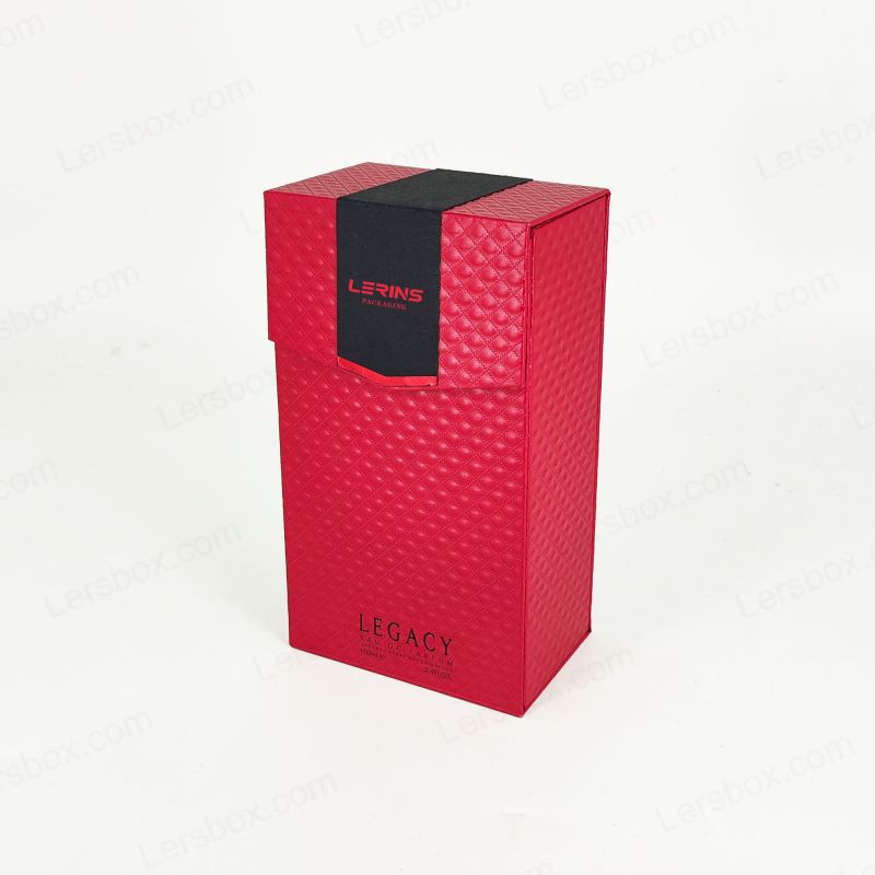Caixa de presente de perfume de folha de ouro artesanal com inserção de espuma EVA e construção rígida HP032