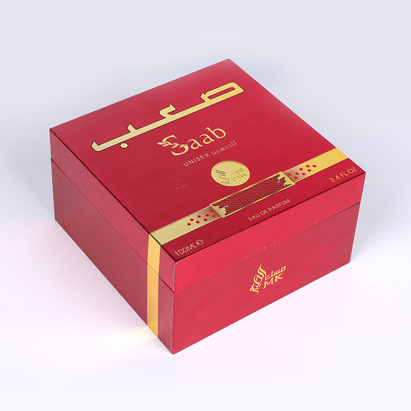 Caixa de perfume de aurora dourada com placa cinza de 2 mm